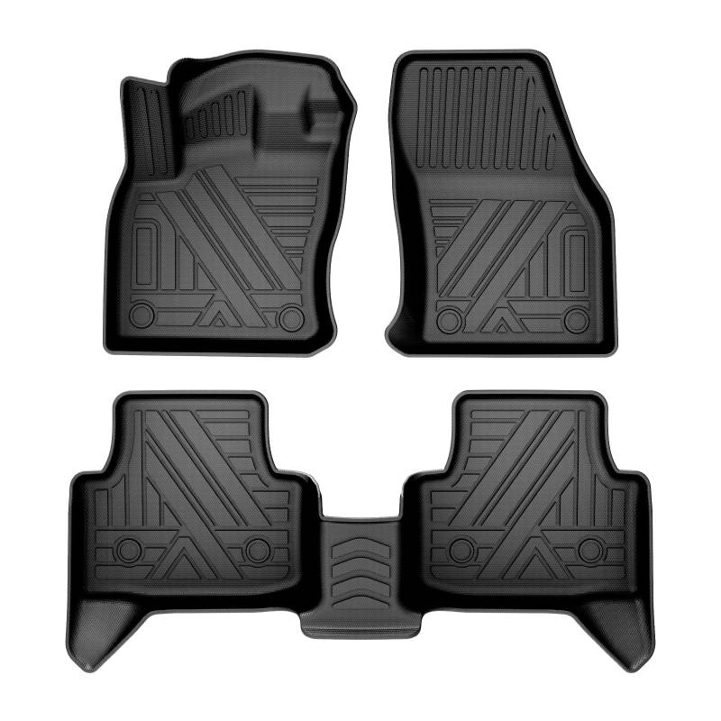 T TGBROS Fußmatten Custom Fit für 2022-2023 2024 Volkswagen Taos Zubehör Allwetterschutz TPE 2 Reihen Bodenmatten Set rutschfest Schwarz von T TGBROS
