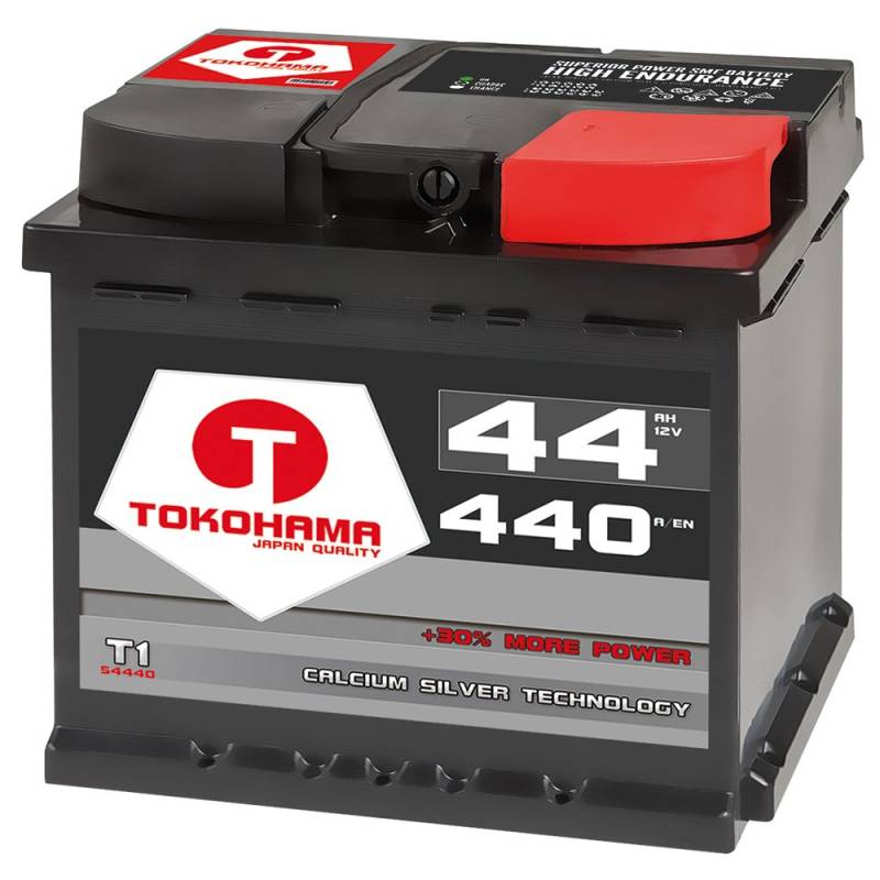 T TOKOHAMA JAPAN QUALITY Autobatterie 44Ah +30% mehr Startkraft ersetzt 45Ah 50ah Starterbatterie von T TOKOHAMA JAPAN QUALITY