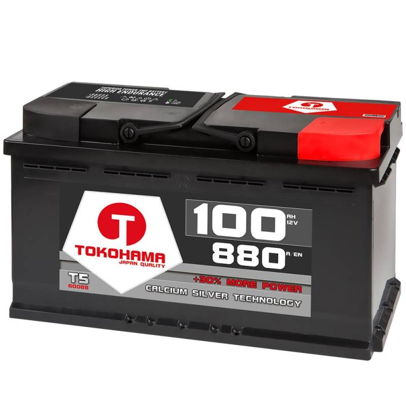 Tokohama Autobatterie 12V 100AH 880A/EN ersetzt 88Ah 90Ah 92Ah 95Ah von T TOKOHAMA JAPAN QUALITY