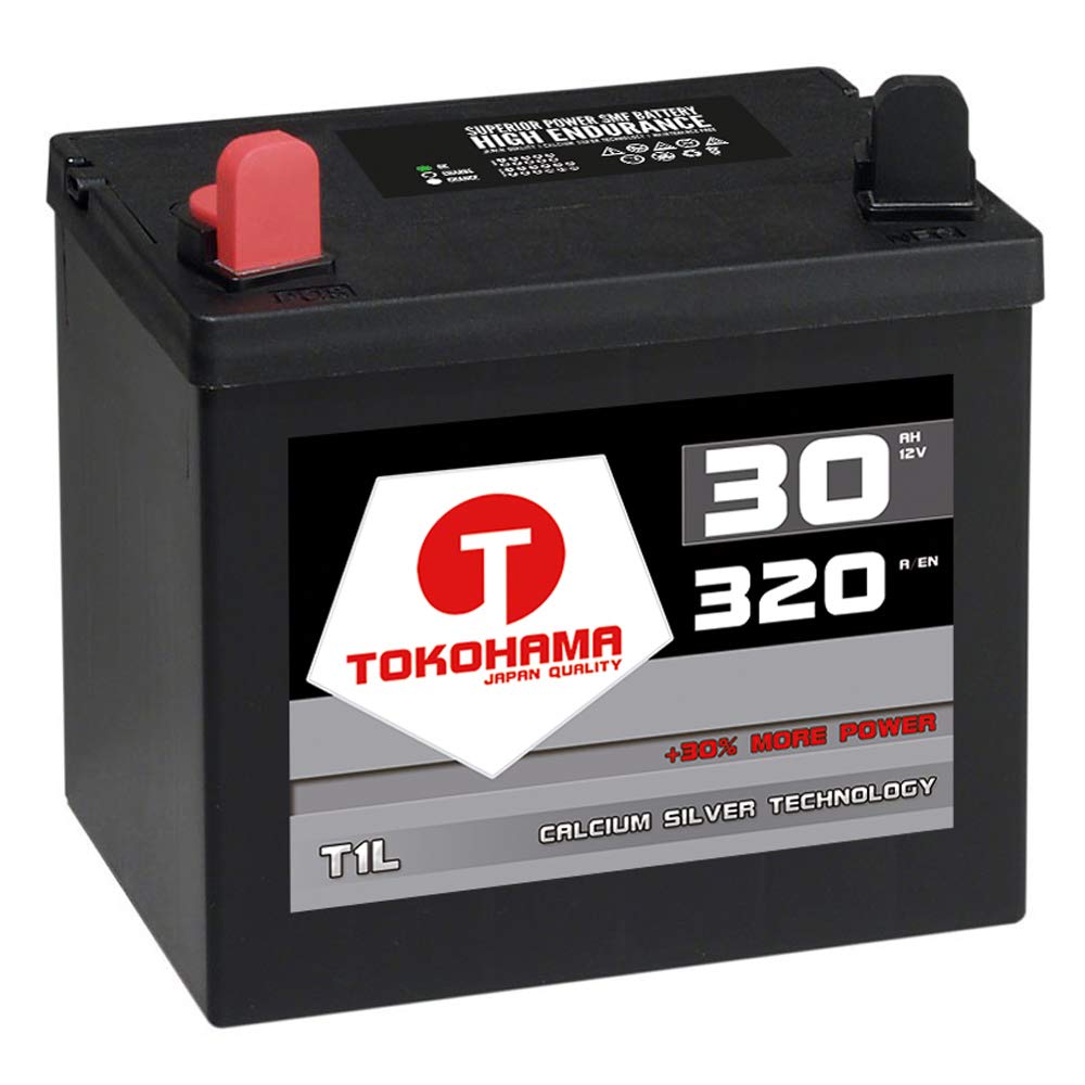 Tokohama T1L Rasentraktor Batterie Aufsitzmäher 12V 32Ah 310A Aufsitzrasenmäher Starterbatterie WARTUNGSFREI ersetzt 30Ah von T TOKOHAMA JAPAN QUALITY