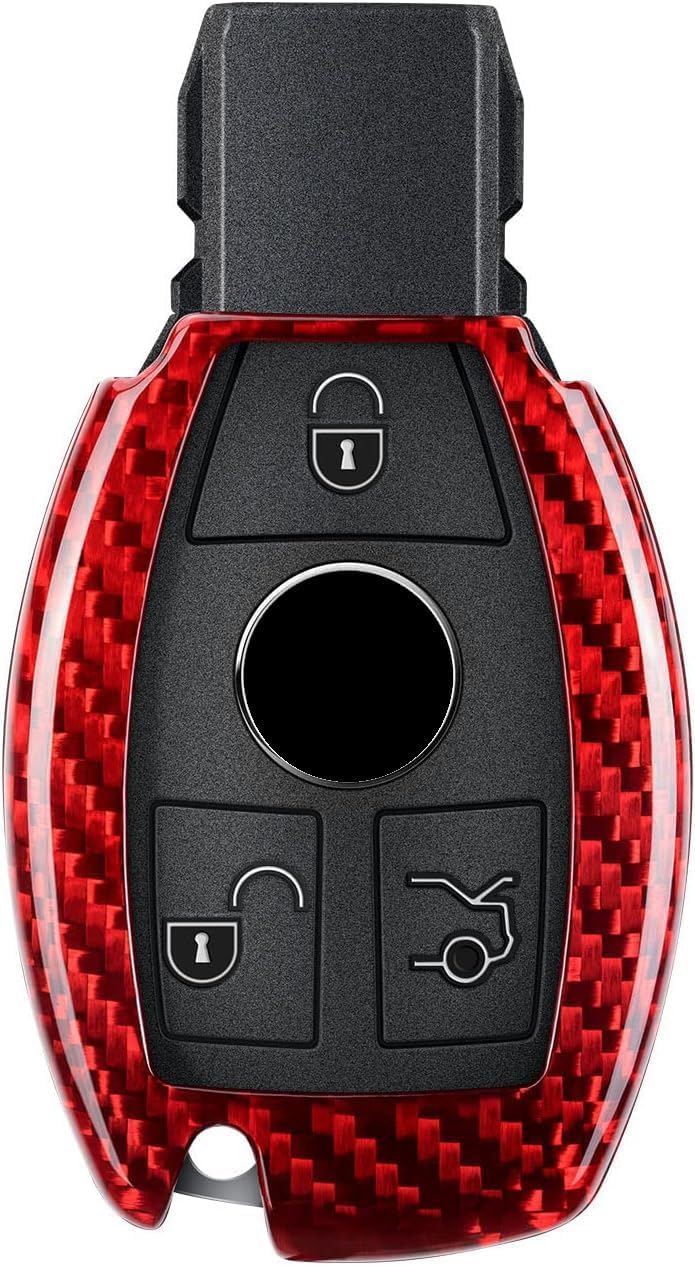 T-carbon Autoschlüssel Hülle kompatibel mit Mercedes Benz ,Glasfaser schlüssel hülle kompatibel mit Benz SLC SLC A B C S GLE GLC GLA GLS Klasse,Schlüsselhülle Cover Silber -Rot T-carbon Autoschlüssel Hülle kompatibel mit Mercedes Benz ,Glasfaser schlüssel hülle kompatibel mit Benz SLC SLC A B C S GLE GLC GLA GLS Klasse,Schlüsselhülle Cover Silber -Rot von T-carbon