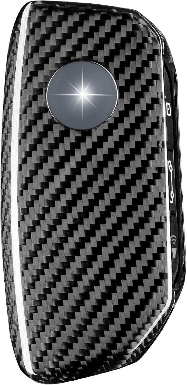 T-carbon Schlüsselhülle Schutzhülle Kompatibel mit BMW,Glasfaser Autoschlüssel Hülle Kompatibel mit BMW 7er, i5 i7 iX X1 X5 X6 X7 XM Fernbedienungsschlüssel Zubehör,Silber Schwarz von T-carbon
