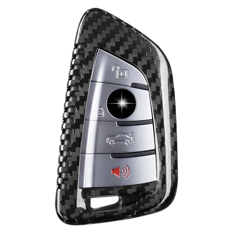 T-carbon schlüsselhülle, Kohlefaser Autoschlüssel Hülle kompatibel mit BMW 2 3 4 5 6 6GT 7 8 Serie, X1 X2 X3 X4 X5 X6 X7 M3 M4 M5 M8 X3M X4M X5M X6M Z4 2014-2023(schwarz) von T-carbon