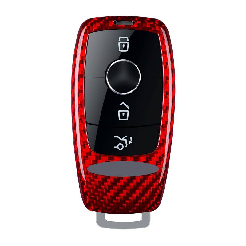 T-carbon schlüssel hülle Autoschlüssel Hülle kompatibel mit Mercedes Benz ,Glasfaser schlüssel hülle kompatibel mit AMG A220 CLS Klasse E-Klasse E63S GLE 350 4Matic S-Klasse Hartschale(Rot) von T-carbon