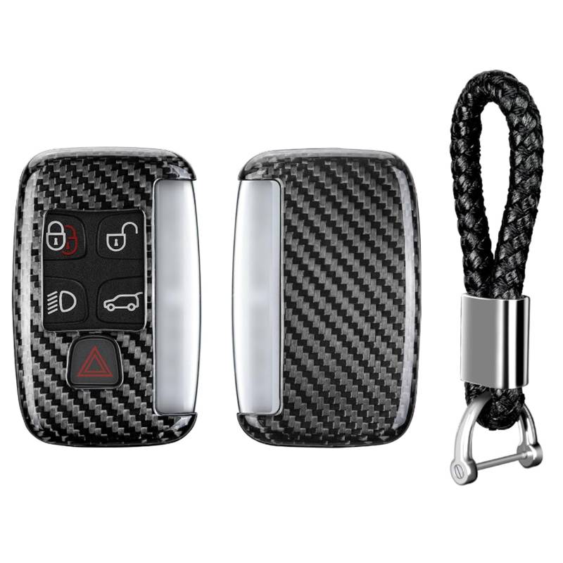 T-carbon Autoschlüssel Hülle kompatibel mit Land Rover Discovery Sport Freelander 2 kompatibel mit Range Rover Sport Evoque Velar Jaguar 2011–2018 Schlüsseletui-Zubehör von T-carbon