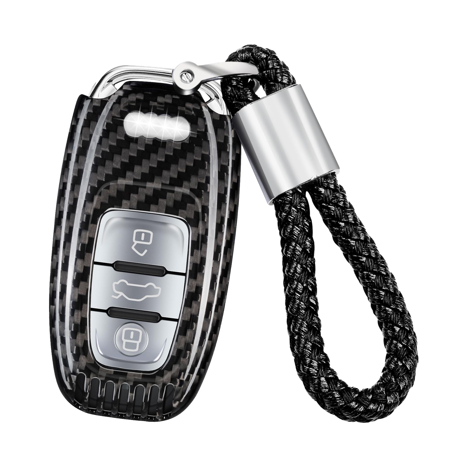 T-carbon autoschlüssel hülle kompatibel mit Audi,Schlüssel Hülle Schutzhülle kompatibel mit A4 A4L A5 A6 A6L A7 A8 Q5 Q8 R8 RS4 RS5 RS6 RS7 S4 S5 S6 S7 S8 SQ5,schlüssel Cover,Schwarz von T-carbon