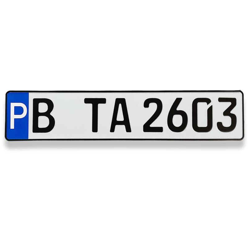TA TradeArea hochwertige geprägte Parkplatz-Kennzeichen | Schilder in der Göße 520x110 mm (Wunschprägung) von TA TradeArea