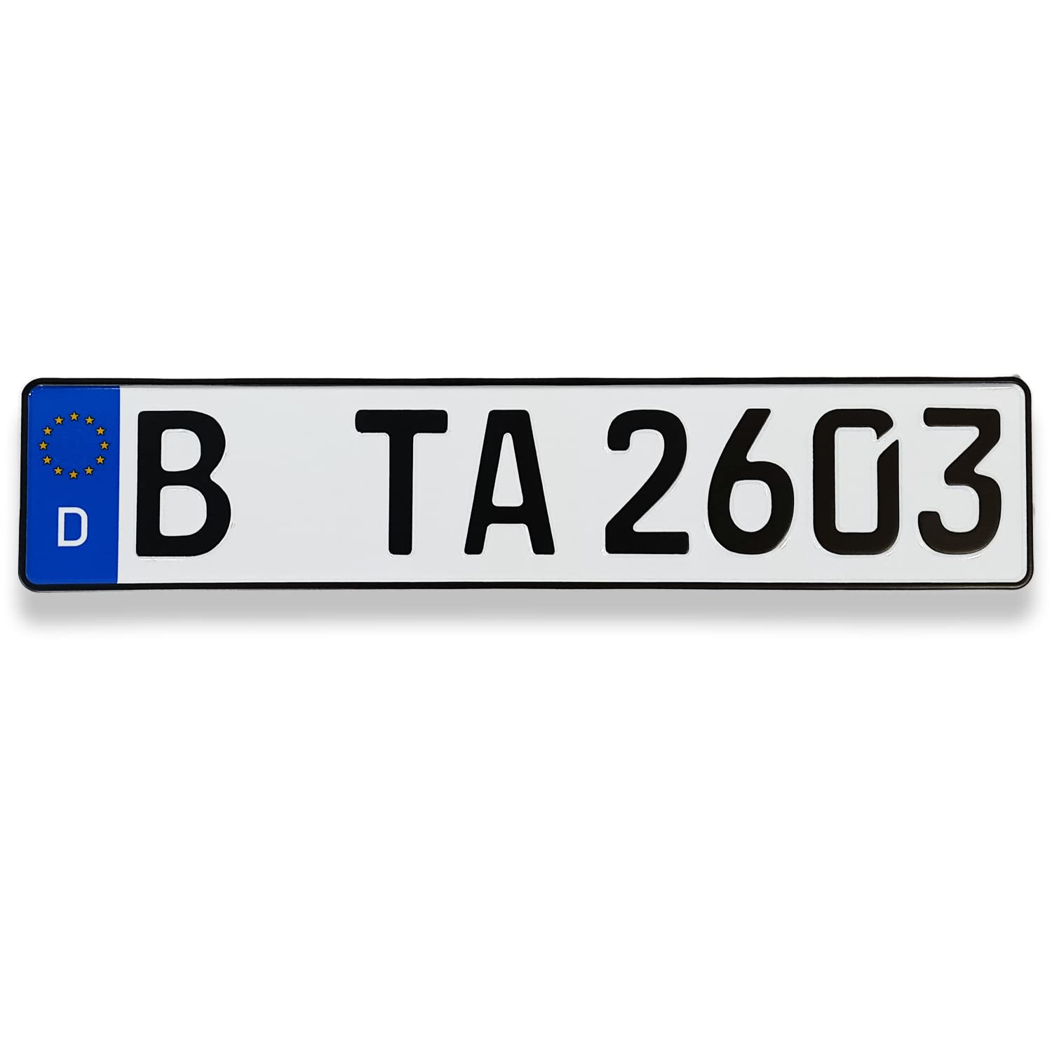 1 DIN-zertifiziertes Kfz-Kennzeichen in der Standard-Größe 520x110 mm passend für alle Deutschen Fahrzeuge (1 Kennzeichen) von TA TradeArea