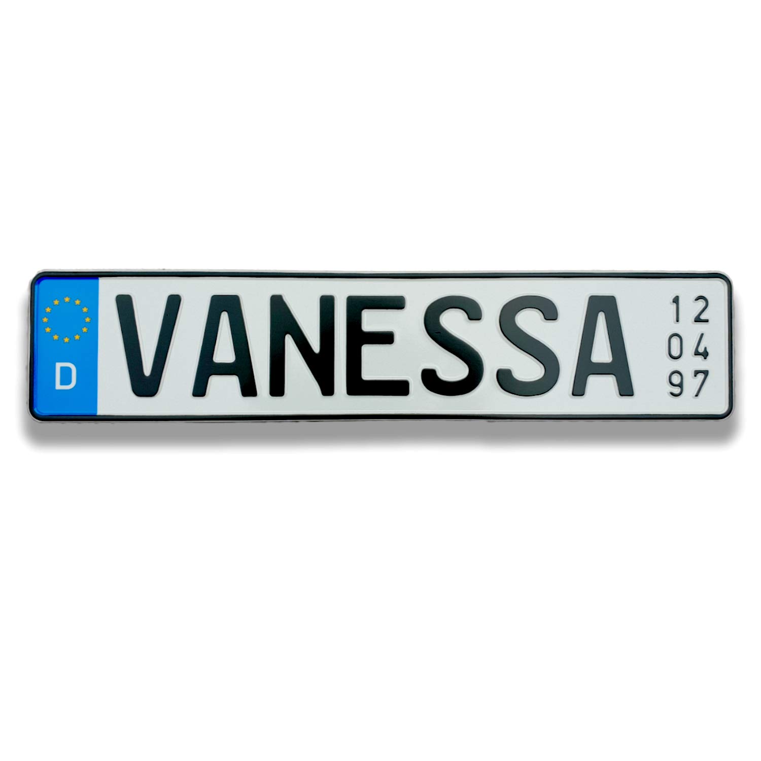 TA TradeArea Namensschild mit Geburtsdatum individualisierbares geprägtes Nummernschild egal ob Taufe oder Geburtstag (EU-Namensschild) TA TradeArea Namensschild mit Geburtsdatum individualisierbares geprägtes Nummernschild egal ob Taufe oder Geburtstag (EU-Namensschild) von TA TradeArea