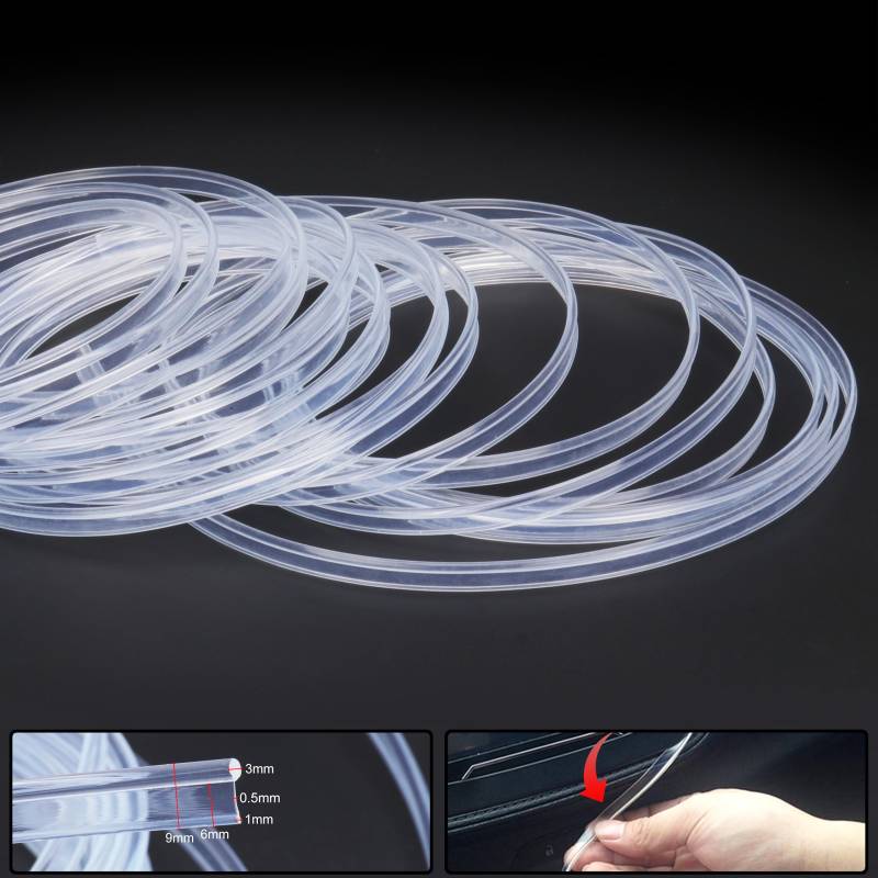 TABEN 4 m (13,12 ft) Glasfaserlicht Autoseitenlicht 12V 1W wasserdichte Beleuchtung Glasfaserrohr Auto Innenatmosphäre Neonstreifenleuchten von TABEN