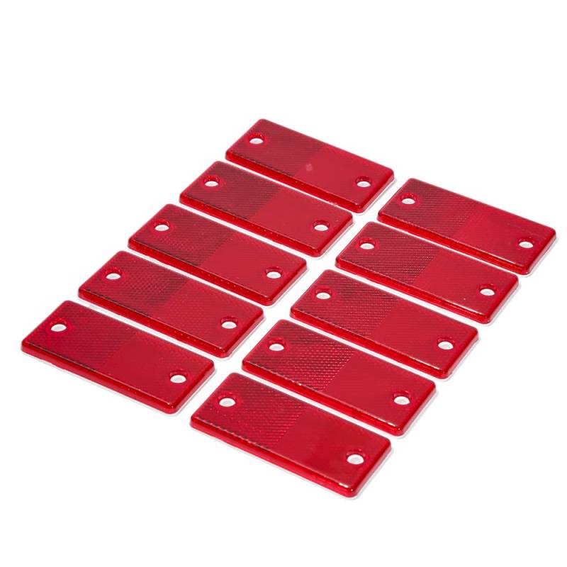 TAEUYYM 10 x Anhänger Rechteckig Rot Katzenauge Reflektor, Anhänger Rechteckig Rückstrahler Katzenauge Reflektor, Schraube Befestigung Katzenauge Reflektor, Für Anhänger Wohnwagen Lkw Traktor(Rot) von TAEUYYM