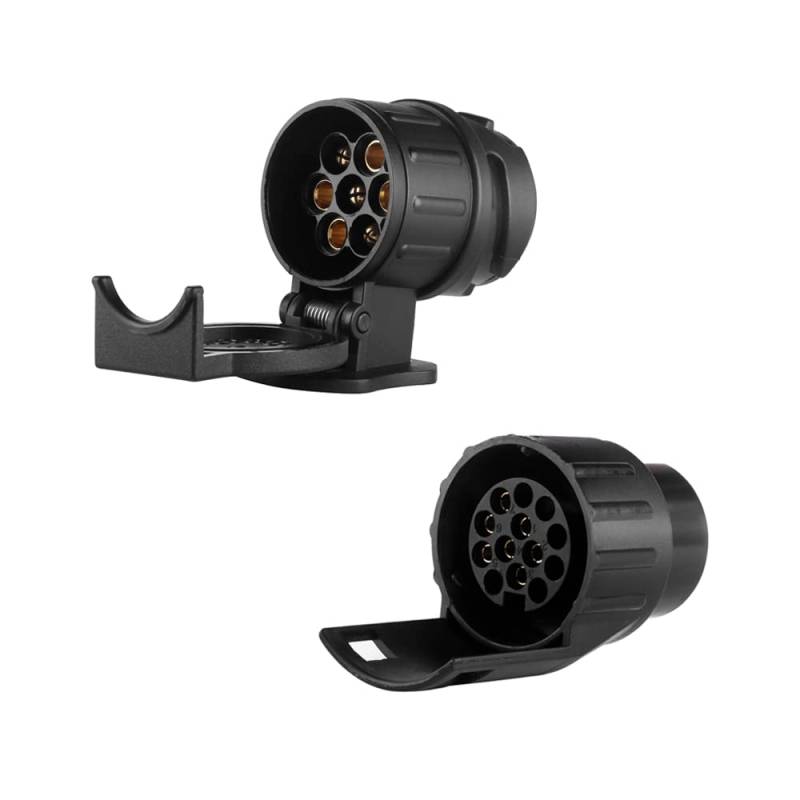 TAEUYYM Anhänger Adapter 7 auf 13 Polig und 13 auf 7 Polig, Universal Europäischer Standard, Wasserdicht, für Auto, Wohnwagen, LKW, Traktor, Wohnmobile, RV von TAEUYYM