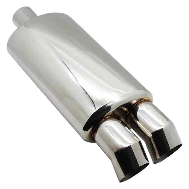 Auspuffspitzen 1 STÜCK Universal-Schalldämpferrohr Poliert Gebrannt Blau Silberfarben Schalldämpfer Doppelter Export 63 Mm Auspuffanlagen Auspuff-Endrohr(Bend silver 76MM) von TAFASVCVMK