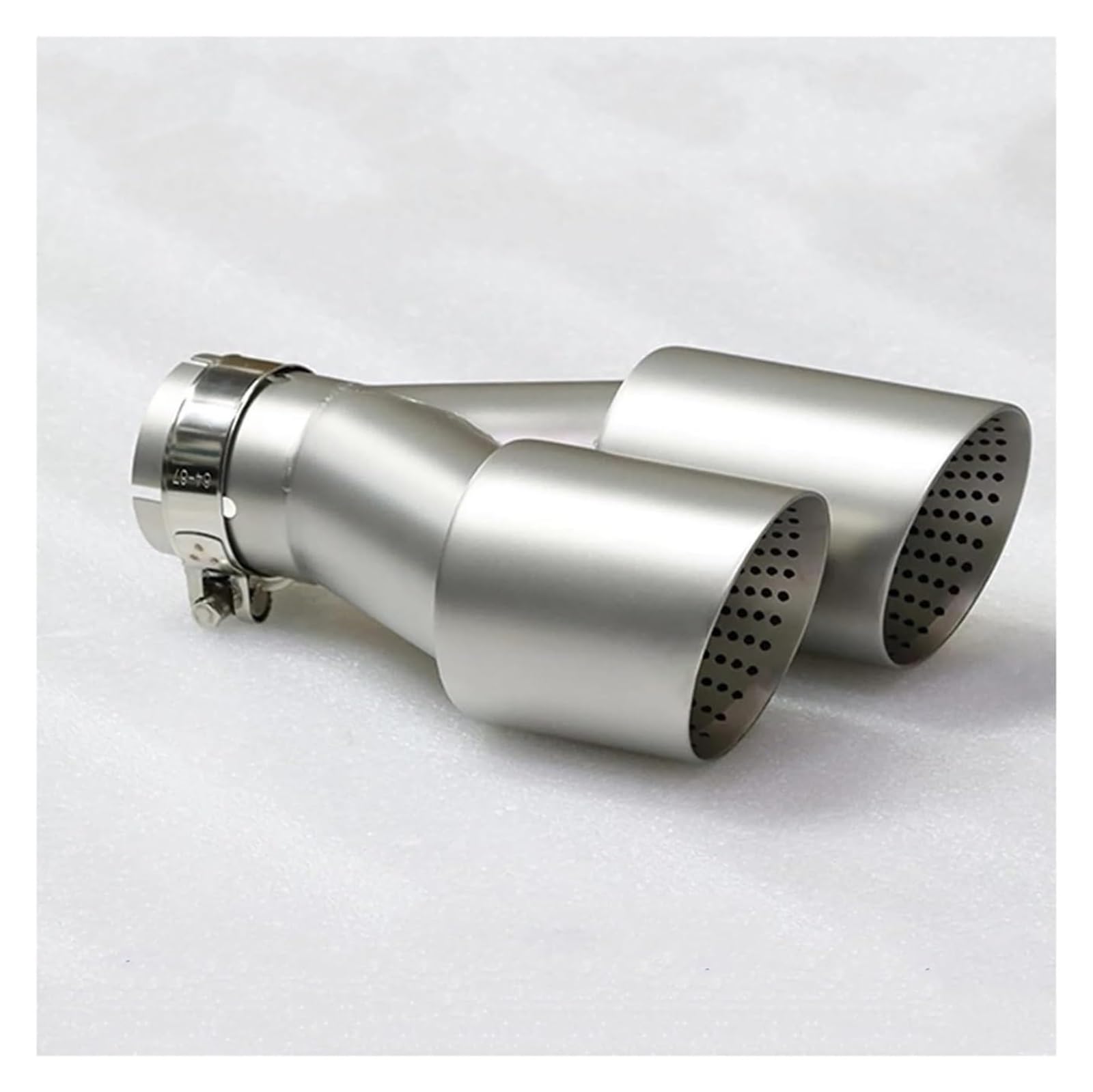 Auspuffspitzen Auspuff Dual Auspuff Tipps Auto Universal Matte Edelstahl Doppel Auspuffrohre Endrohr Dekoration Rahmen Abdeckung Zierleisten(Left 63-101mm) von TAFASVCVMK