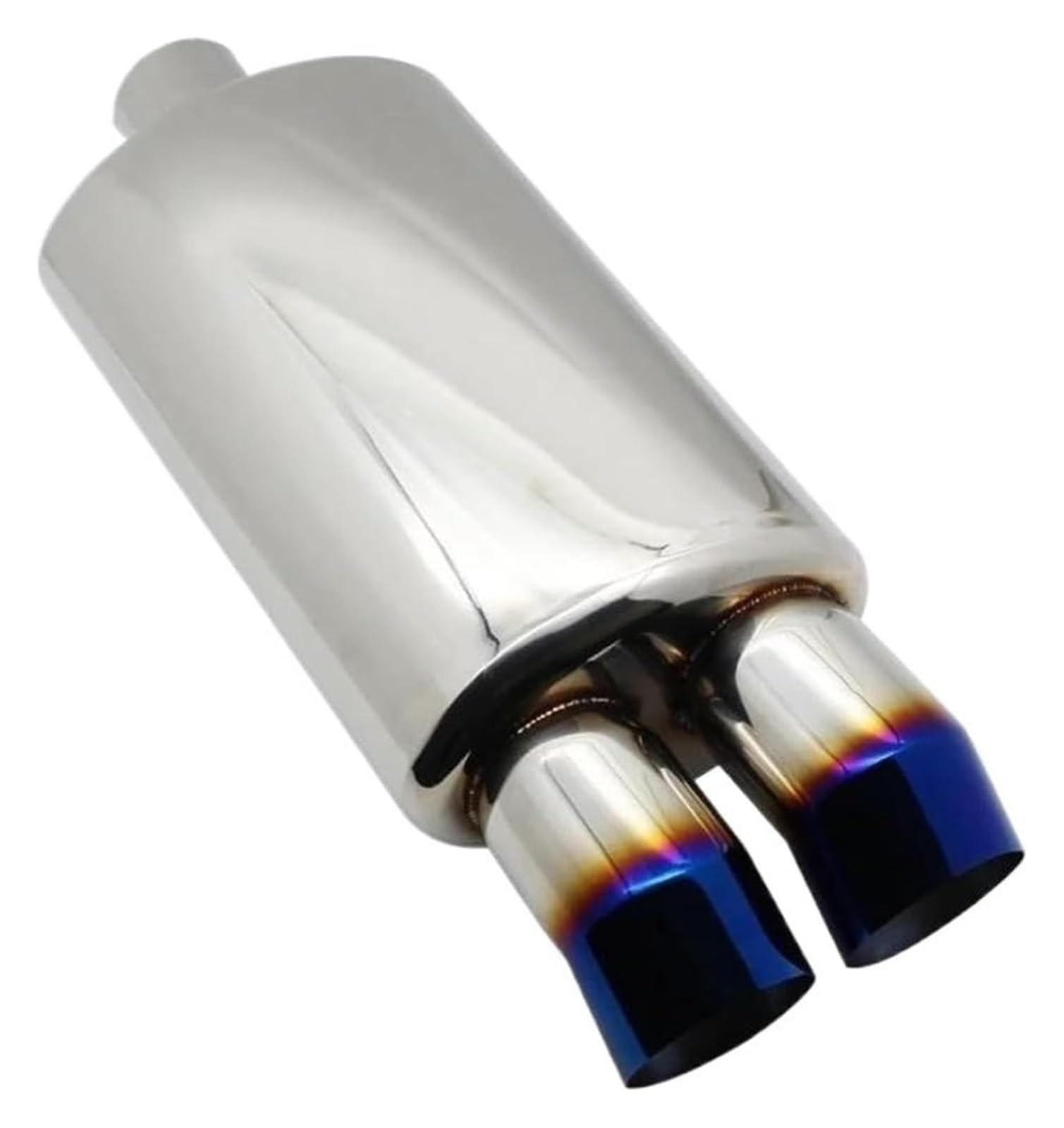 Auspuffspitzen Auspuffanlagen Universal-Schalldämpferrohr Poliert Gebrannt Blau-silberner Schalldämpfer Doppelter Export 63-mm-Auspuffendrohr(Bend blue 76MM) von TAFASVCVMK