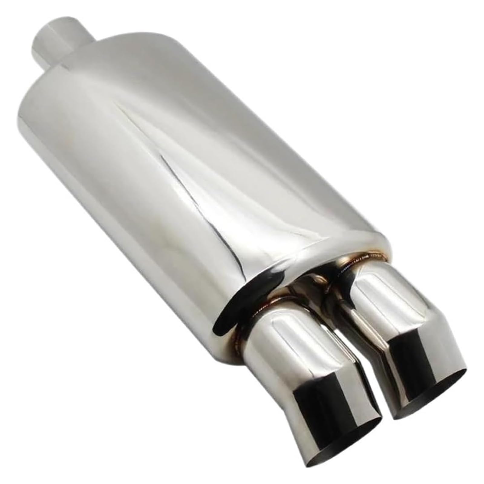 Auspuffspitzen Auspuffanlagen Universal-Schalldämpferrohr Poliert Gebrannt Blau-silberner Schalldämpfer Doppelter Export 63-mm-Auspuffendrohr(Bend silver 76MM) von TAFASVCVMK