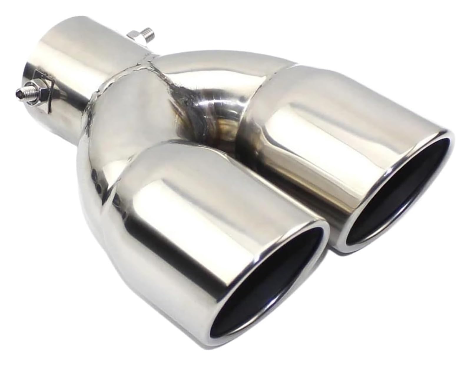 Auspuffspitzen Auspuffrohr Schalldämpfer Endrohr Düse Ende Auto Universal Quadratisches Ende Ein Wechsel Zwei Doppel 60 MM 75 MM Auspuffendrohr(Silver straight 75mm) von TAFASVCVMK