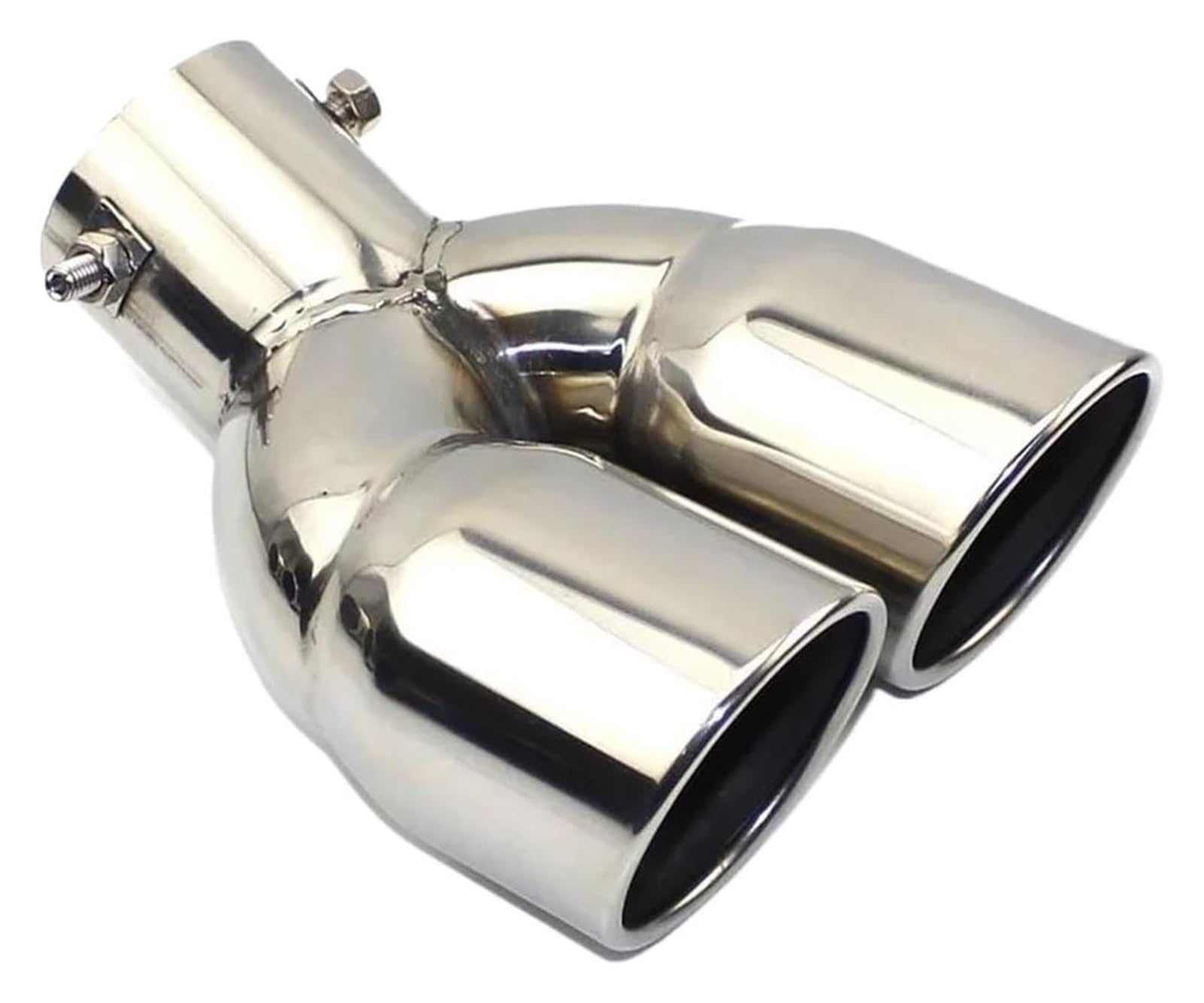 Auspuffspitzen Auto-Auspuffrohr Universal-Schalldämpfer Endrohr Auslassdüsenende Glattes Ende Ein Wechsel Zwei Doppel-Out-ID 60 Mm 75 Mm(A bending silver 60MM) von TAFASVCVMK