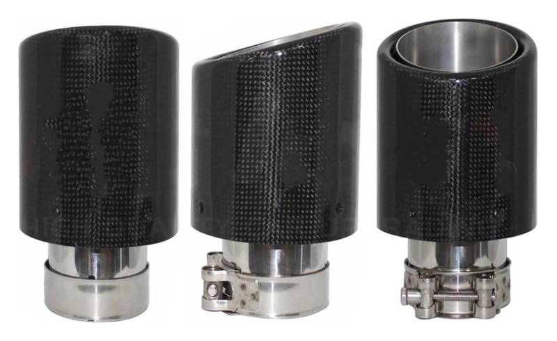 Auspuffspitzen Auto Glänzende Auspuffanlage Schalldämpfer Rohr Spitze Curl Universal Edelstahl Schalldämpfer Dekorationen Silber Auspuffendrohr von TAFASVCVMK