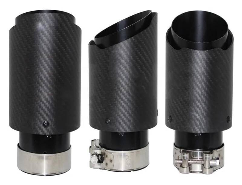 Auspuffspitzen Auto Matte Auspuffanlage Schalldämpfer Rohrspitze Gerade Universal Edelstahl Schalldämpfer Dekorationen Schwarzes Auspuffendrohr von TAFASVCVMK