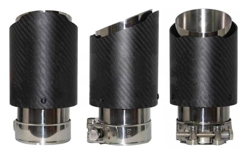 Auspuffspitzen Auto Matte Carbon Faser Auspuffanlage Schalldämpfer Rohr Spitze Gerade Universal Schalldämpfer Dekorationen Silber Auspuff Endrohr von TAFASVCVMK