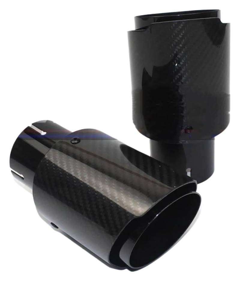 Auspuffspitzen Auto Styling Universal Carbon Auspuffspitzen Glänzend + Edelstahl Schalldämpfer Endrohr Auspuffrohr Schalldämpfer Auspuffendrohr von TAFASVCVMK