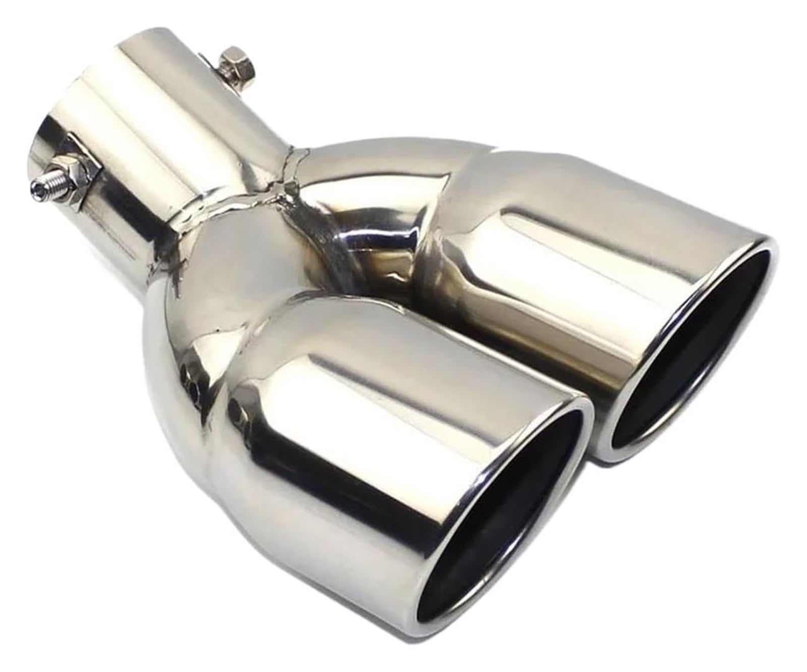 Auspuffspitzen Auto Universal Quadratisches Ende Eine Änderung Zwei Doppel 60 MM 75 MM Auspuffrohr Schalldämpfer Endrohr Düse Ende Auspuff Endrohr(B bending silver 60MM) von TAFASVCVMK