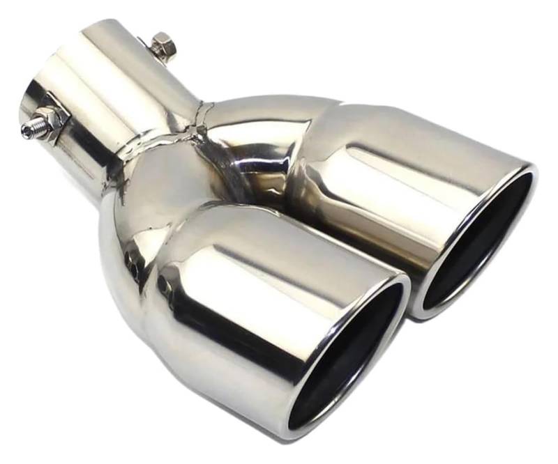 Auspuffspitzen Auto Universal Quadratisches Ende Eine Änderung Zwei Doppel 60 MM 75 MM Auspuffrohr Schalldämpfer Endrohr Düse Ende Auspuff Endrohr(B bending silver 60MM) von TAFASVCVMK