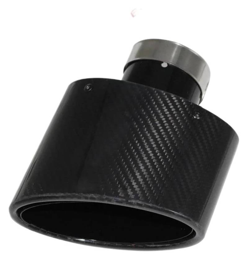 Auspuffspitzen Auto Universal Schalldämpfer Spitze Auspuffrohr Düse Dekoration Edelstahl Schwarz Oval 150mm Kippen Links Rechts Glänzend Auspuff Endrohr von TAFASVCVMK