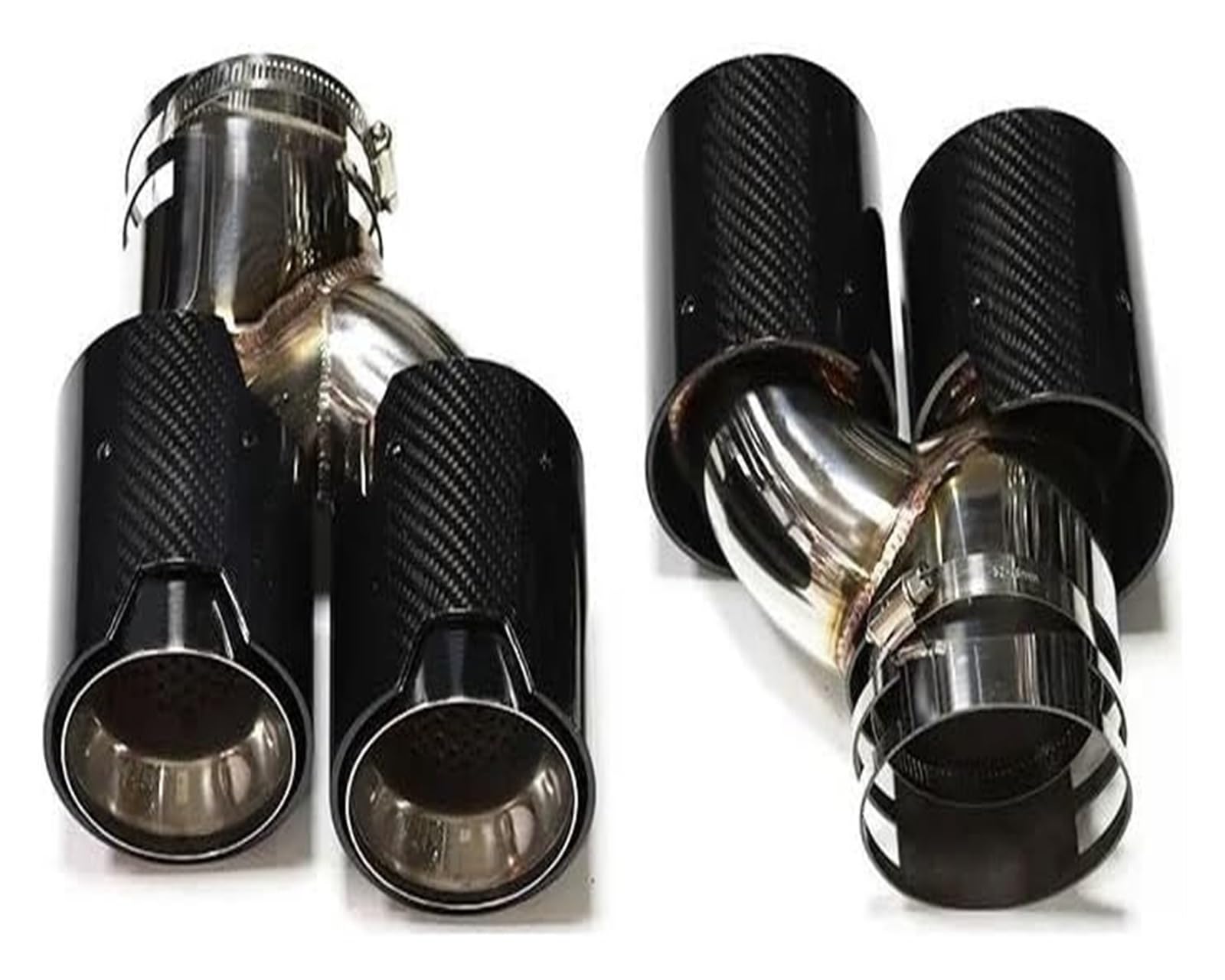 Auspuffspitzen Für B&MW G22 G23 G26 M440i 2021 2022 2023 Dual-Auspuffrohr Schalldämpferspitze Abgasanlage Düse Endrohr Auto Quad-Auspuffspitze(Carbon Fiber O) von TAFASVCVMK