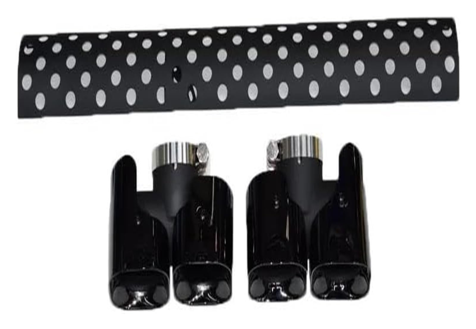 Auspuffspitzen Für Land Für Rover Für Defender 90 110 2020-2022 Edelstahl Vier Outlet Rechteck Schalldämpfer Spitze Hinten Auspuff Endrohr(Black.Mesh2.0T) von TAFASVCVMK