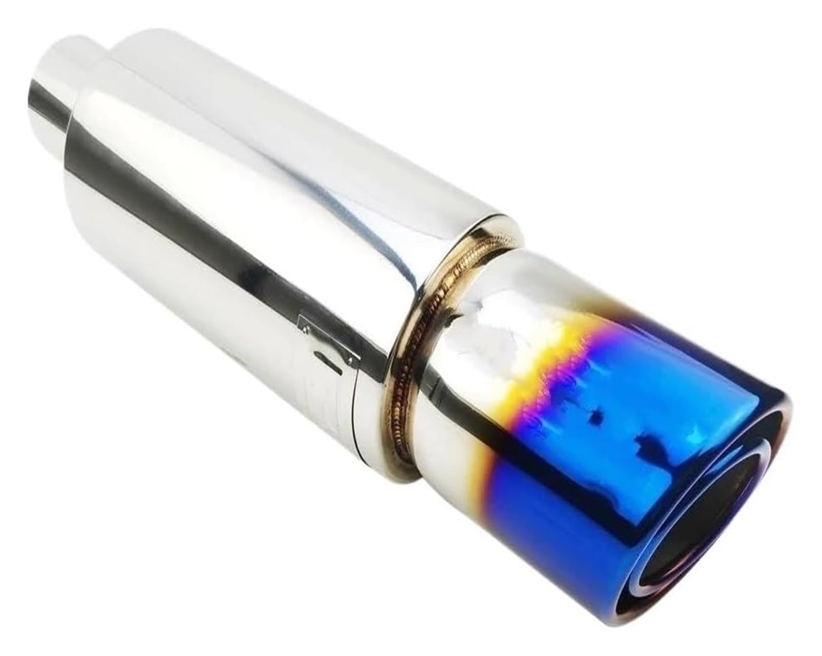Auspuffspitzen Universal Auto Moto Auspuffanlagen Schalldämpfer Endrohr Doppelendrohr Sound Sportwagen 51 57 63 MM Auspuffendrohr(BLUE 57MM) von TAFASVCVMK