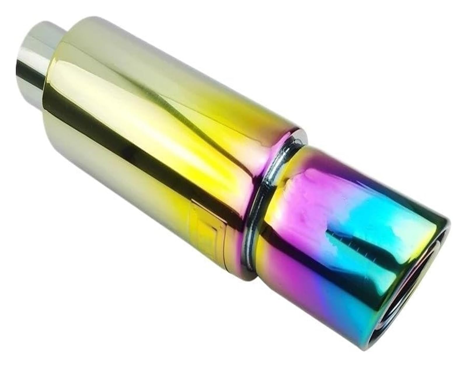Auspuffspitzen Universal Auto Moto Auspuffanlagen Schalldämpfer Endrohr Doppelendrohr Sound Sportwagen 51 57 63 MM Auspuffendrohr(COLORFUL 51MM) von TAFASVCVMK