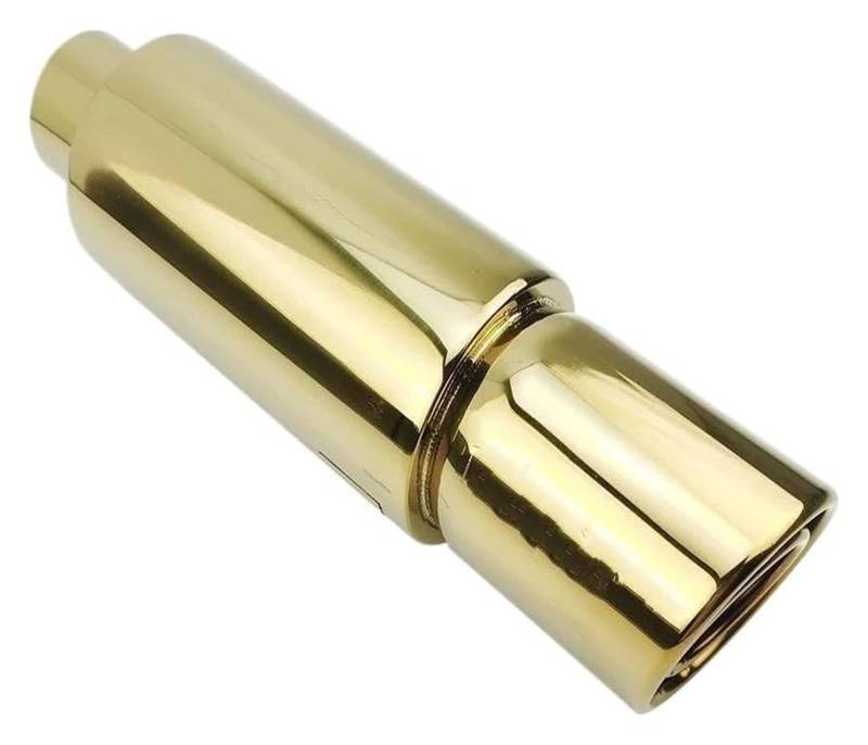 Auspuffspitzen Universal Auto Moto Auspuffanlagen Schalldämpfer Endrohr Doppelendrohr Sound Sportwagen 51 57 63 MM Auspuffendrohr(GOLDEN 57MM) von TAFASVCVMK