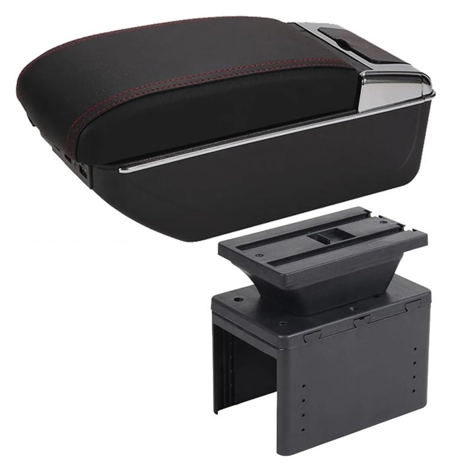 Mittelkonsole Aufbewahrungsbox Für Astra G Armlehnenbox Auto Mittelkonsole Aufbewahrungsbox Armlehnenbox Modifikationszubehör Mittelarmlehne Konsole(D Red line 7USB) von TAFASVCVMK
