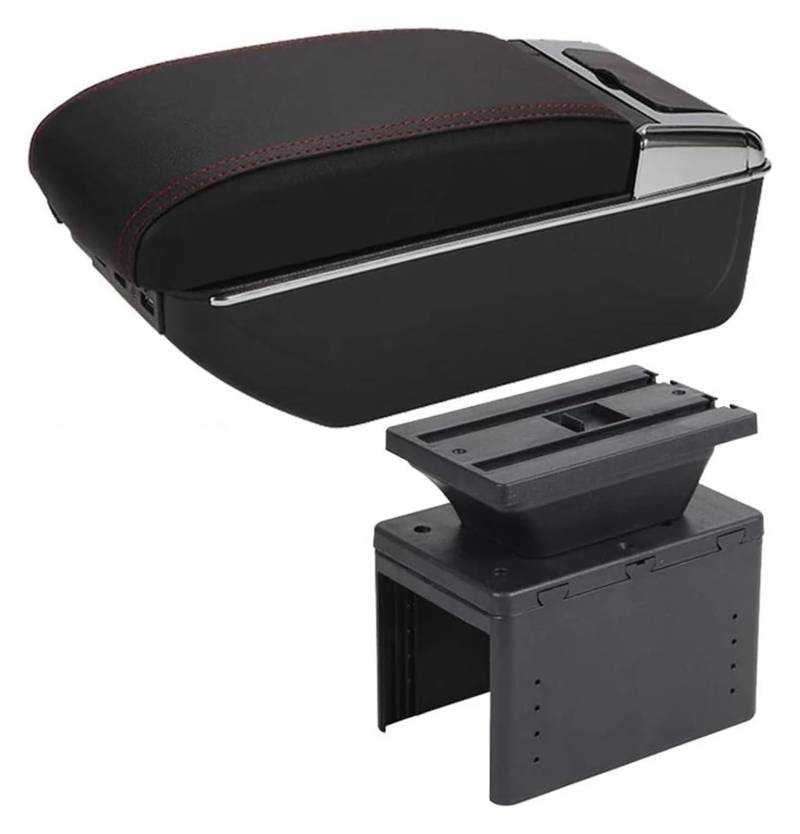 Mittelkonsole Aufbewahrungsbox Für Astra G Armlehnenbox Auto Mittelkonsole Aufbewahrungsbox Armlehnenbox Modifikationszubehör Mittelarmlehne Konsole(D Red line 7USB) von TAFASVCVMK