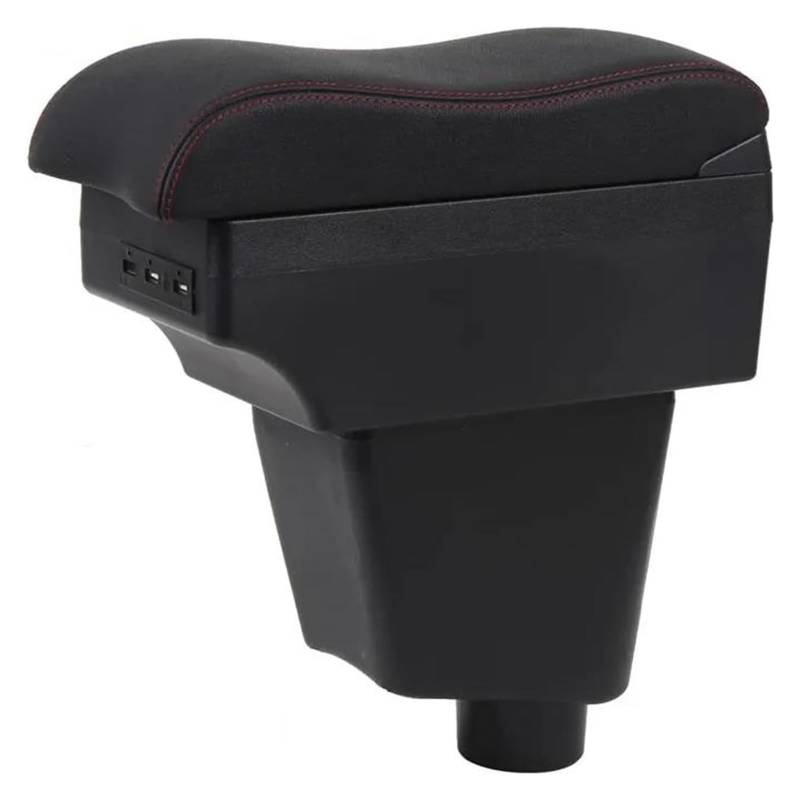 Mittelkonsole Aufbewahrungsbox Für Clio 4 Für Captur Für Clio 3 Armlehne Box Zubehör Lagerung Box Center Arm Rest Konsole(A1-black red no usb) von TAFASVCVMK