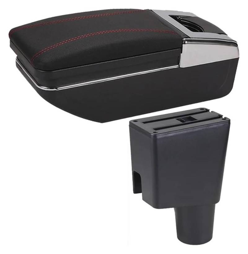 Mittelkonsole Aufbewahrungsbox Für Corsa 2020 Armlehne Box Erhöhen Doppel Schicht Zentrale Shop Inhalt Aschenbecher Zubehör Center Arm Rest Konsole(A Red Line No Usb) von TAFASVCVMK