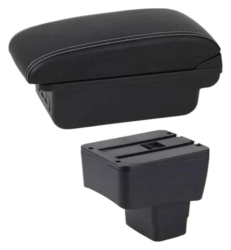 Mittelkonsole Aufbewahrungsbox Für EcoSport 2018-2021 Armlehne Auto Armlehne Box Innen Retrofit Center Storage Box Konsole Zubehör(C1 White Line) von TAFASVCVMK