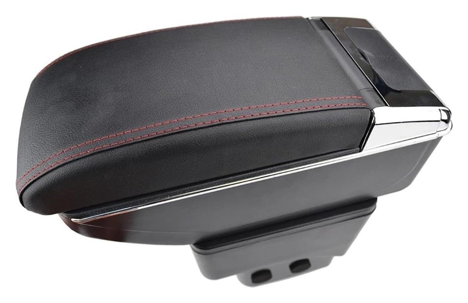 Mittelkonsole Aufbewahrungsbox Für Ecosport 2012-2017 Dual Layer Armlehne Für Rest Center Console Storage Box Tray Center Arm Rest Console(Red Thread) von TAFASVCVMK