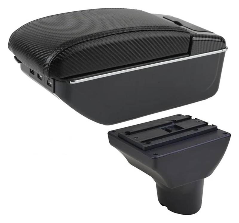 Mittelkonsole Aufbewahrungsbox Für Geely MK Gc6 2014-2019 Center Console Storage Box Armlehne Box Für Rest Center Arm Rest Konsole(B black lin 7 USB) von TAFASVCVMK
