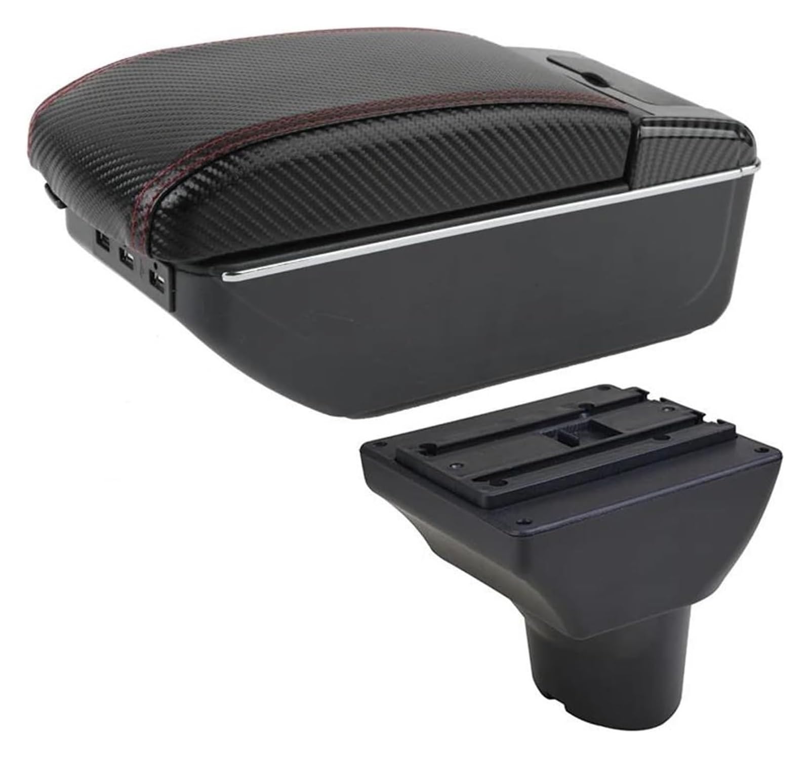Mittelkonsole Aufbewahrungsbox Für Geely MK Gc6 2014-2019 Mittelkonsole Aufbewahrungsbox Armlehnenbox für Ruhemittelarmlehne Konsole(B Red line 7 USB) von TAFASVCVMK