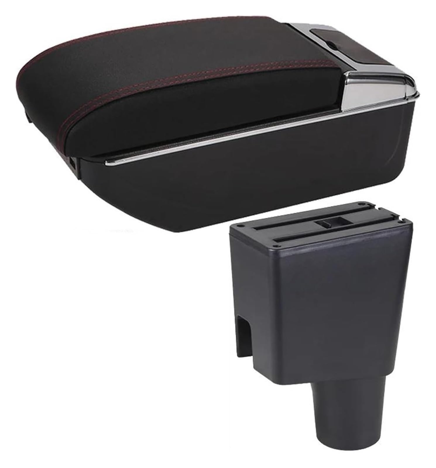 Mittelkonsole Aufbewahrungsbox Für Kicks 2016-2021 Armlehne Box Zentrale Konsole Lagerung Box Center Arm Rest Konsole(C Red line 7USB) von TAFASVCVMK