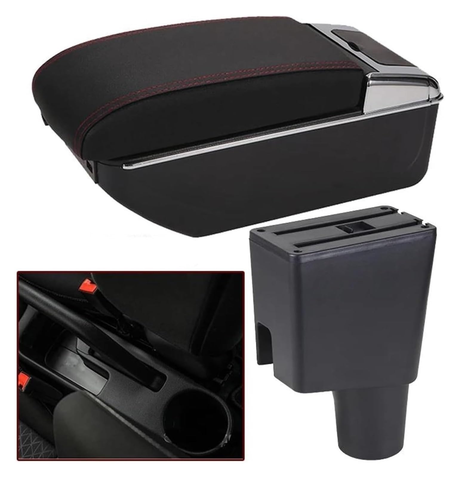 Mittelkonsole Aufbewahrungsbox Für März Für Micra K13 MK4 IV 2010-2017 Armlehnenbox Zentralspeicherinhalt Aufbewahrungsbox-Schnittstelle(C Red line 7USB) von TAFASVCVMK