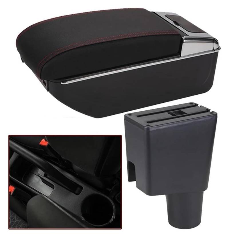 Mittelkonsole Aufbewahrungsbox Für März Für Micra K13 MK4 IV 2010-2017 Armlehnenbox Zentralspeicherinhalt Aufbewahrungsbox-Schnittstelle(C Red line 7USB) von TAFASVCVMK