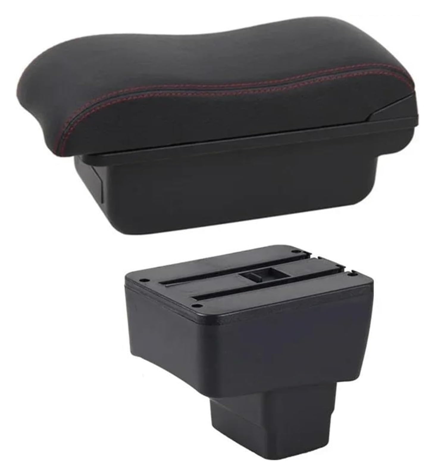 Mittelkonsole Aufbewahrungsbox Für Mazda 2 Für CX-3 CX3 2018-2022 Armlehnenbox Leder Für Rest Center Console Autozubehör Center Arm Rest Console(B2 Red Line) von TAFASVCVMK