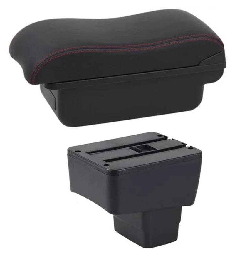 Mittelkonsole Aufbewahrungsbox Für Mazda 2 Für CX-3 CX3 2018-2022 Armlehnenbox Leder Für Rest Center Console Autozubehör Center Arm Rest Console(B2 Red Line) von TAFASVCVMK