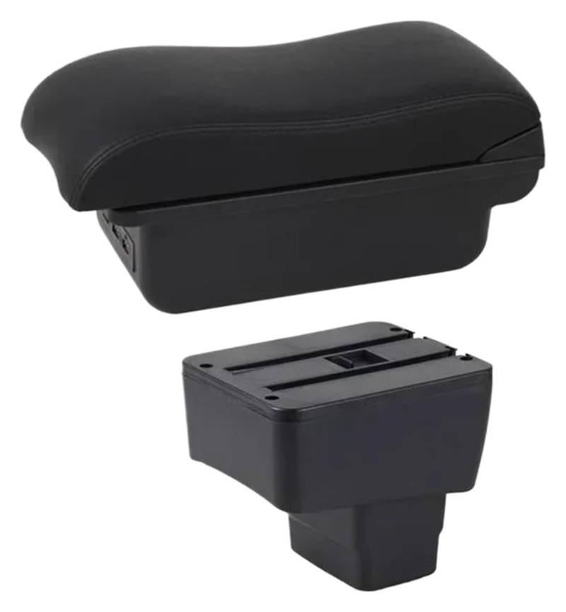 Mittelkonsole Aufbewahrungsbox Für Mazda 2 Für CX-3 CX3 2018-2022 Armlehnenbox Leder Für Rest Center Console Autozubehör Center Arm Rest Console(C2 Black Line) von TAFASVCVMK