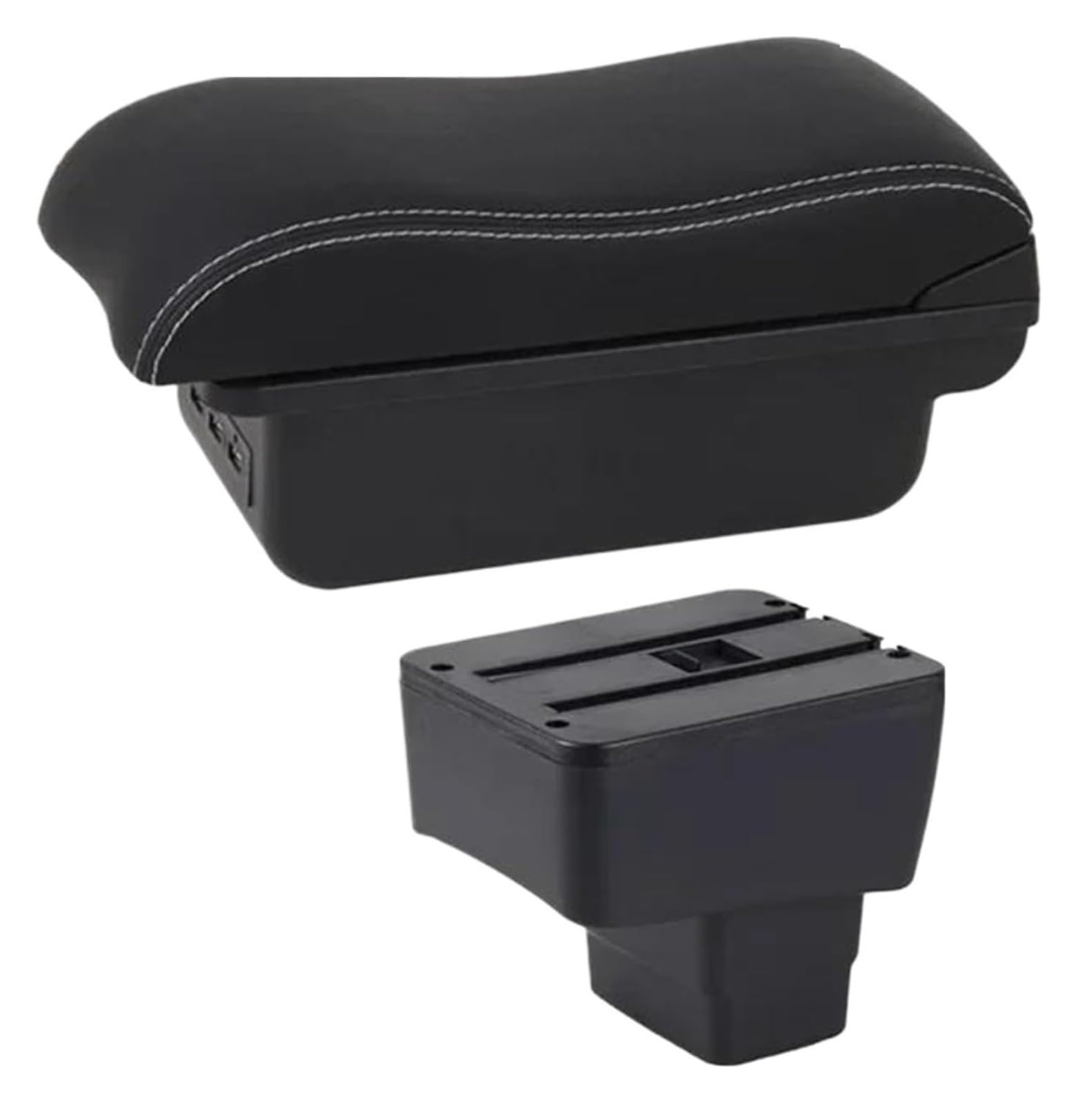 Mittelkonsole Aufbewahrungsbox Für Mazda 2 Für CX-3 CX3 2018-2022 Armlehnenbox Leder Für Rest Center Console Autozubehör Center Arm Rest Console(C2 White Line) von TAFASVCVMK