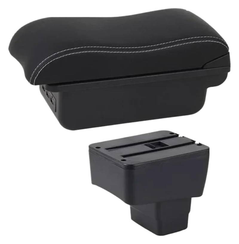 Mittelkonsole Aufbewahrungsbox Für Mazda 2 Für CX-3 CX3 2018-2022 Armlehnenbox Leder Für Rest Center Console Autozubehör Center Arm Rest Console(C2 White Line) von TAFASVCVMK